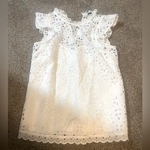 J. Crew white eyelet blouse.